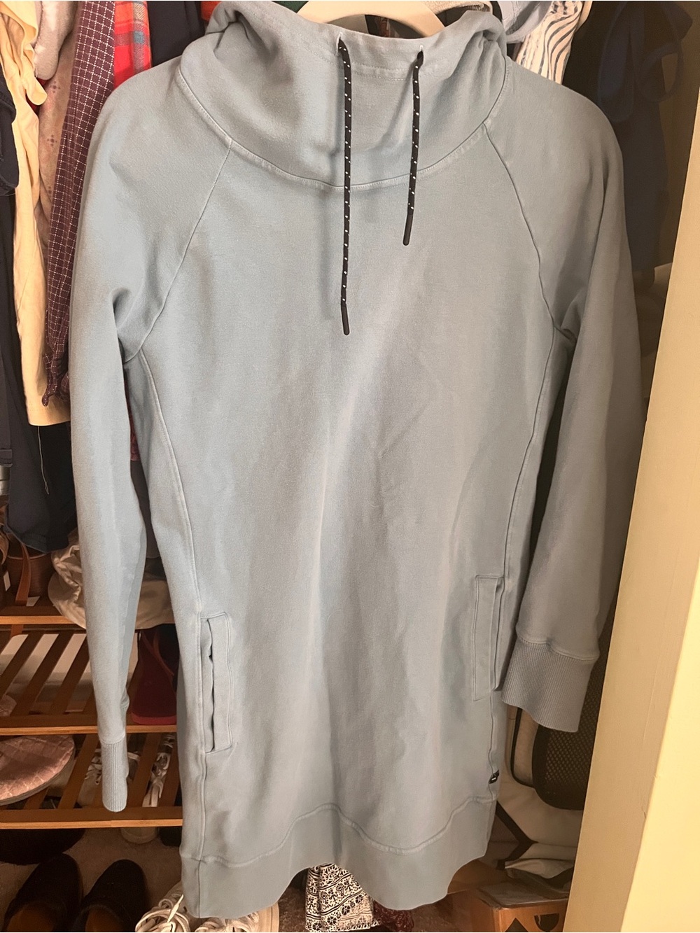 American Giant Light Blue Hoodie Dress